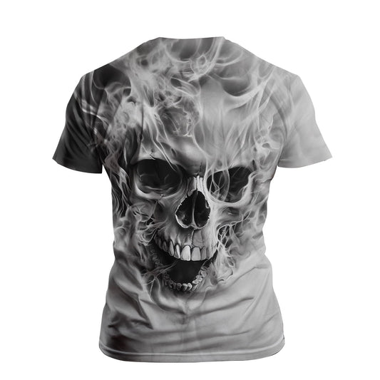 Men'S Skull Graphic T-Shirt 3D Skeleton Print Polyester Tee Gothic & Streetwear Style