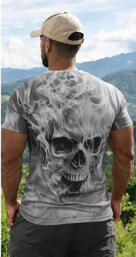 Men's Skull Graphic T-Shirt – 3D Skeleton Print