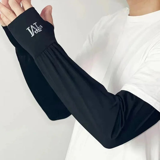 1 Pair Men’s Ice Arm Sleeves – UV Protection Cooling Sun Sleeves for Outdoor Sports & Driving