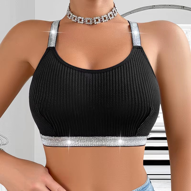 Sexy Ribbed Sportswear Fitness Women Underwear Yoga Tanks Top Backless Lingerie Lady Bras Comfortable Push up Chic Bralette