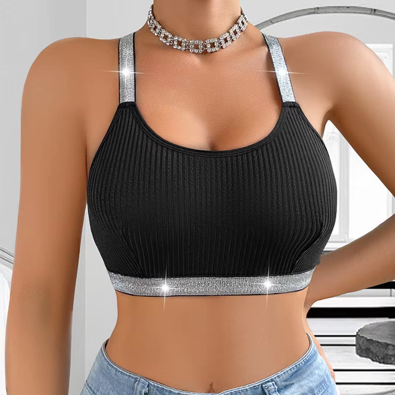 Sexy Ribbed Sportswear Fitness Women Underwear Yoga Tanks Top Backless Lingerie Lady Bras Comfortable Push up Chic Bralette