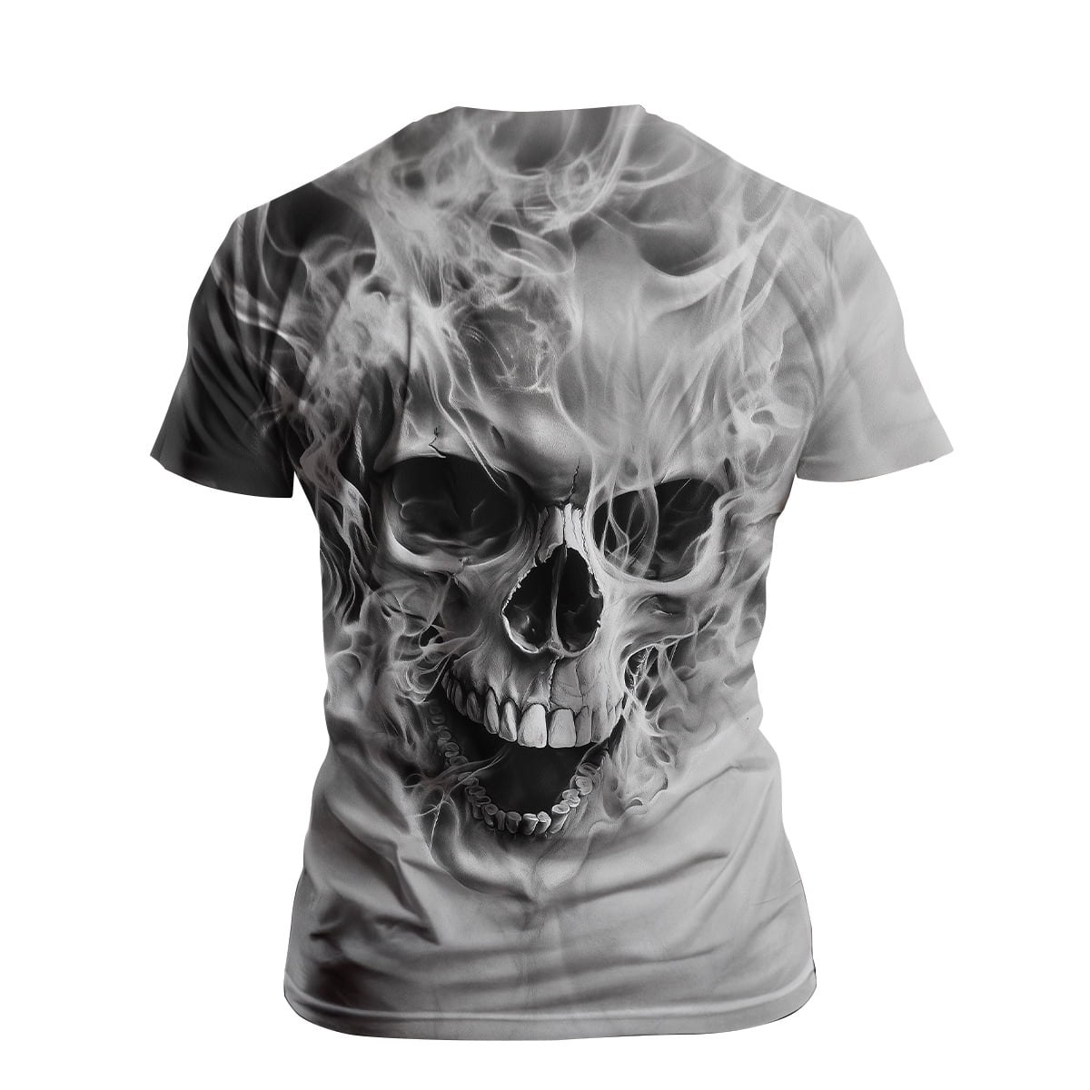 Men'S Skull Graphic T-Shirt 3D Skeleton Print Polyester Tee Gothic & Streetwear Style