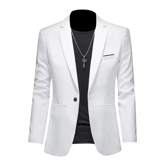 Men'S Trendy Leisure Boutique Suit Jacket Autumn Casual Business Slim Fit Non-Ironing Single Button Suit Solid Formal Blouse
