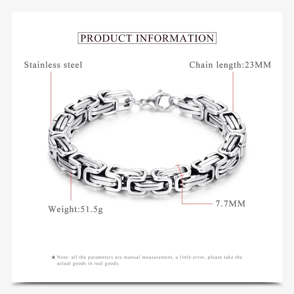 Bold 8MM Stainless Steel Bracelet – Sleek Homme Hand Chain for Men’s Modern Jewelry Style