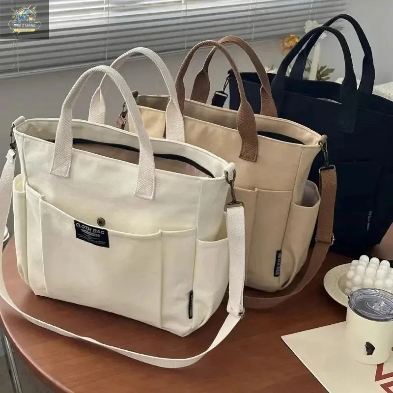 Urban Minimalist Women’s Large Capacity Canvas Tote Bag – Casual Shoulder, Crossbody & Handbag for College, Work, Travel & Daily Use