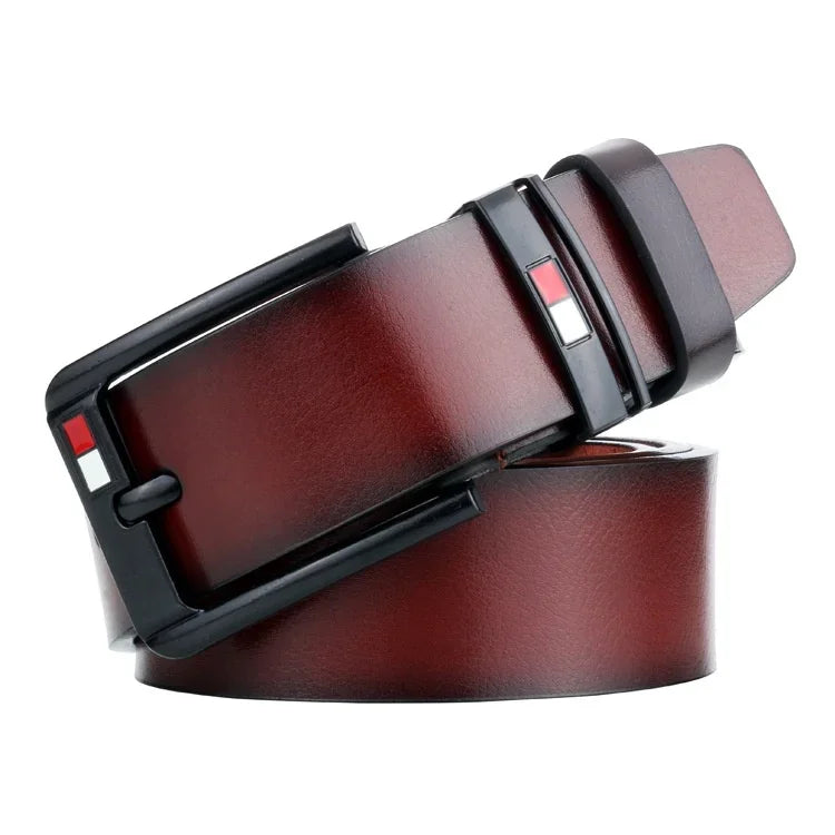 Men’s Designer PU Leather Belt – Trendy Alloy Pin Buckle for Jeans, Business, & Leisure Outfits