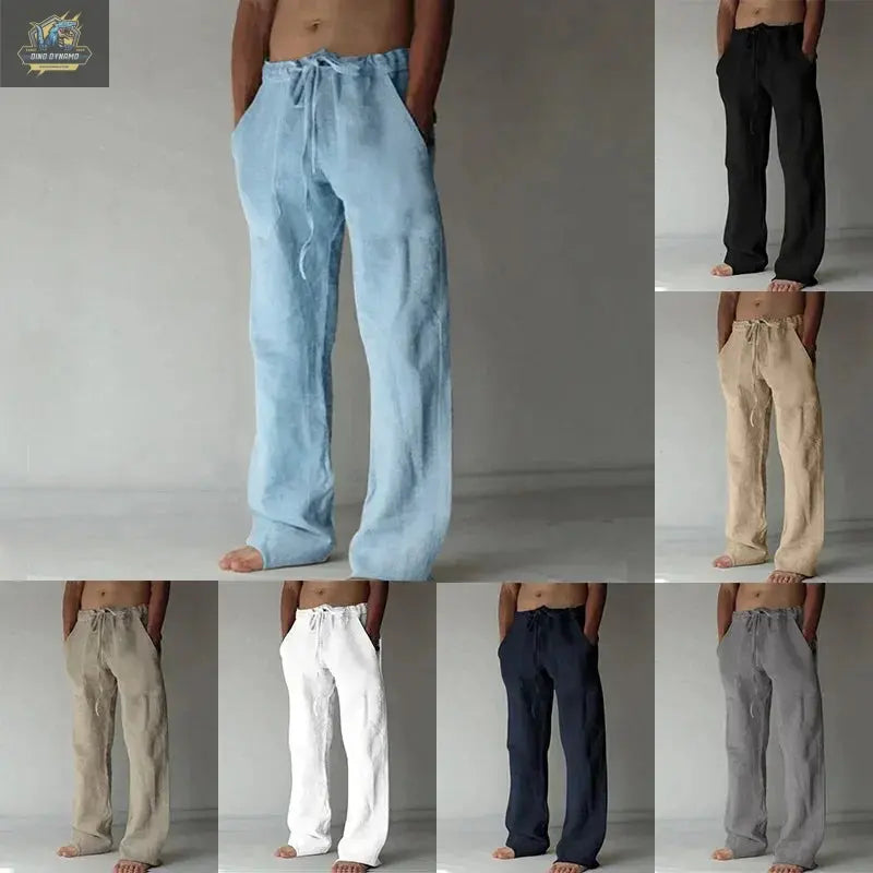 Ropa Hombre Baggy Pants Men'S Cotton Linen Casual Pants Breathable Trousers Fitness Streetwear Clothing Jogging Autumn Summer
