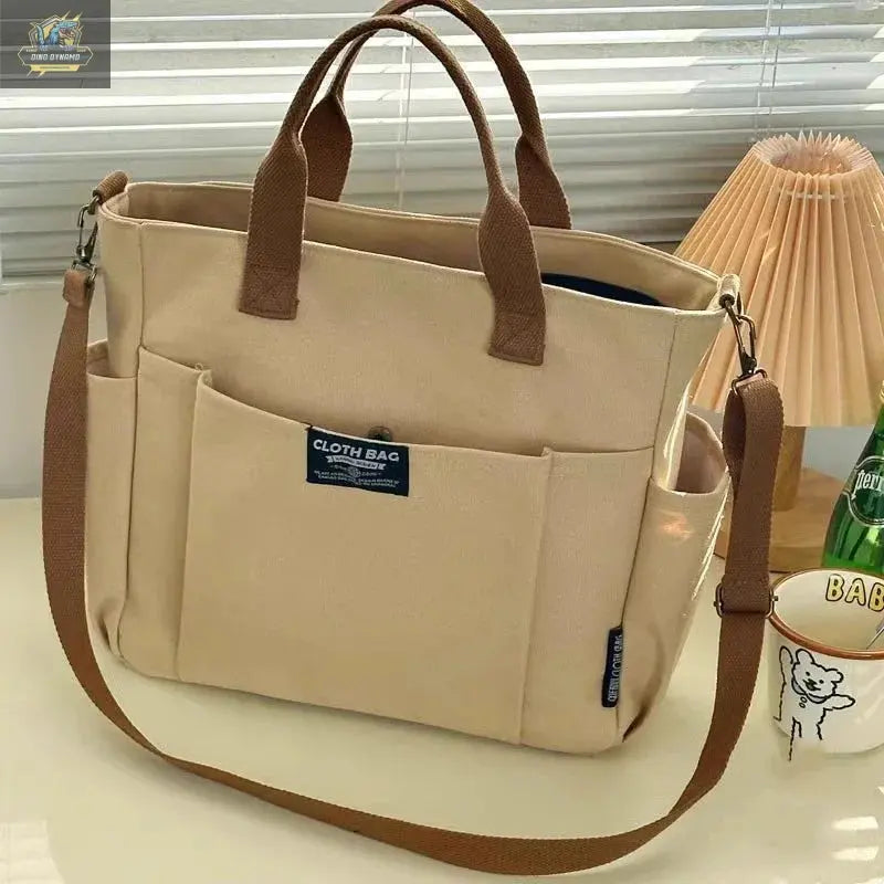 Urban Minimalist Women’s Large Capacity Canvas Tote Bag – Casual Shoulder, Crossbody & Handbag for College, Work, Travel & Daily Use