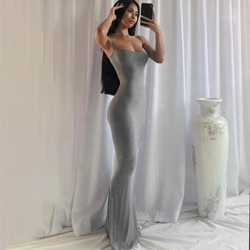 Sexy Backless Maxi Dress for Women – Elegant Sleeveless Bodycon Sundress for All Occasions