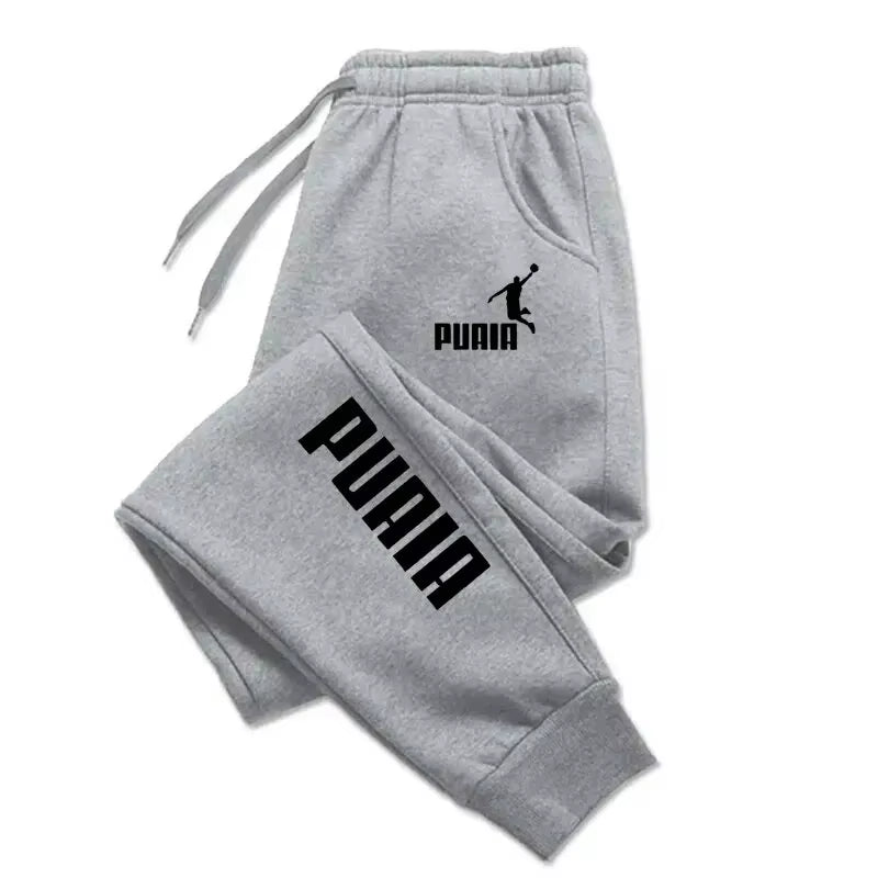 PUAIA Print Men'S Pants Autumn/Winter New Sport Jogging Trousers Fitness Loose Fit Clothing Solid Color Outfit Streetwear Pants