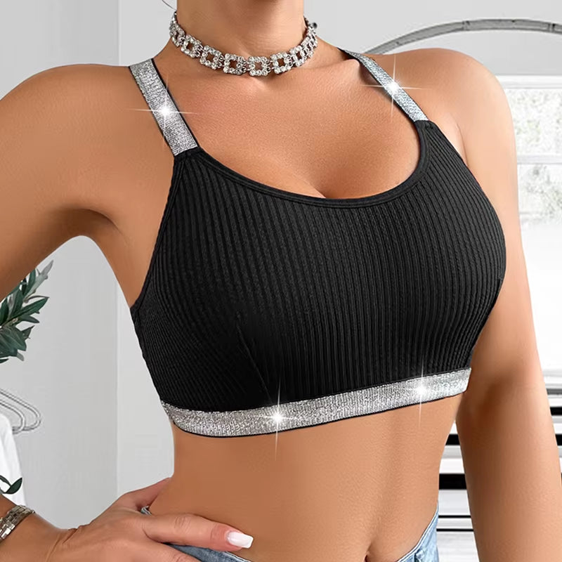 Sexy Ribbed Sportswear Fitness Women Underwear Yoga Tanks Top Backless Lingerie Lady Bras Comfortable Push up Chic Bralette